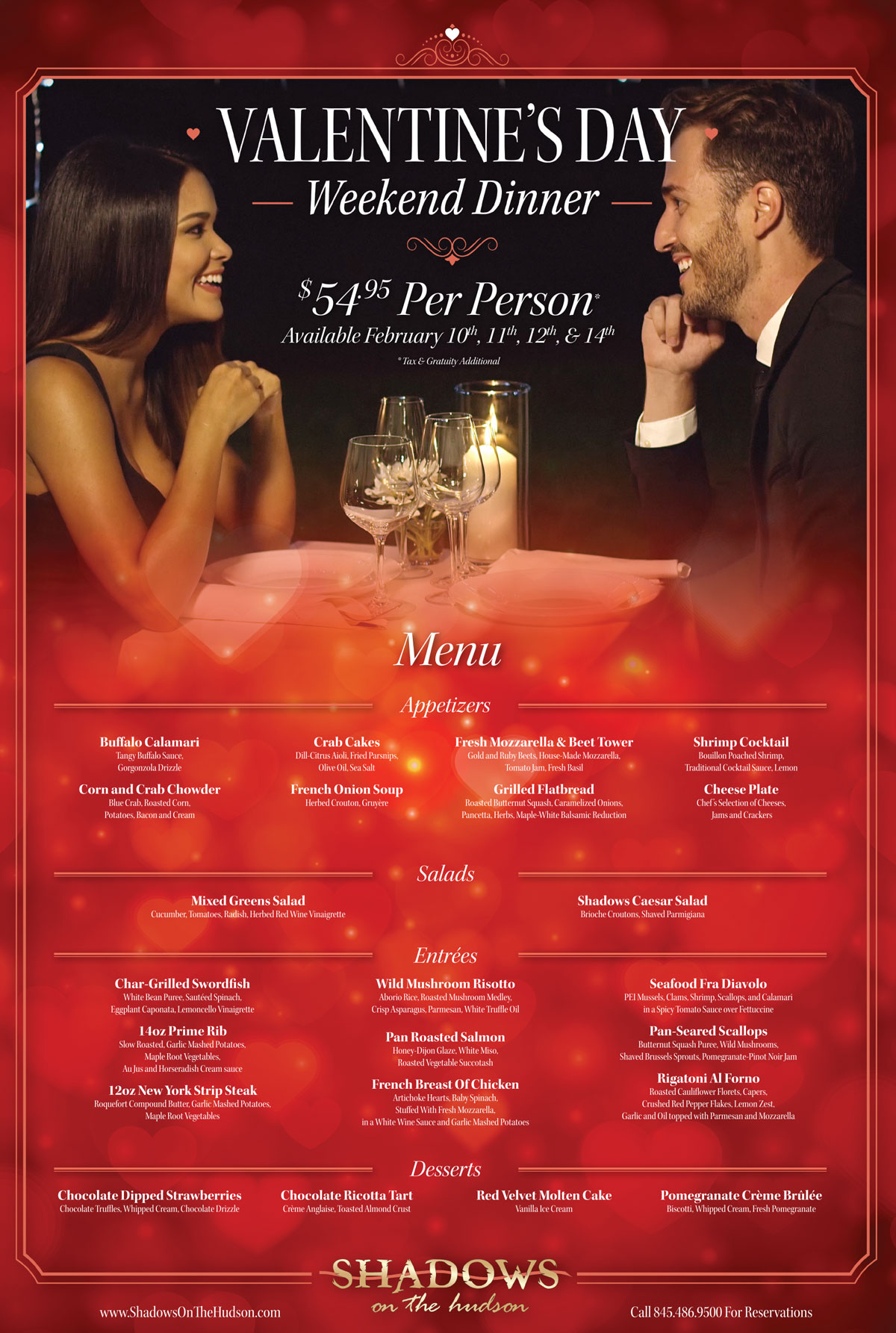 Valentine's Day Weekend Menu