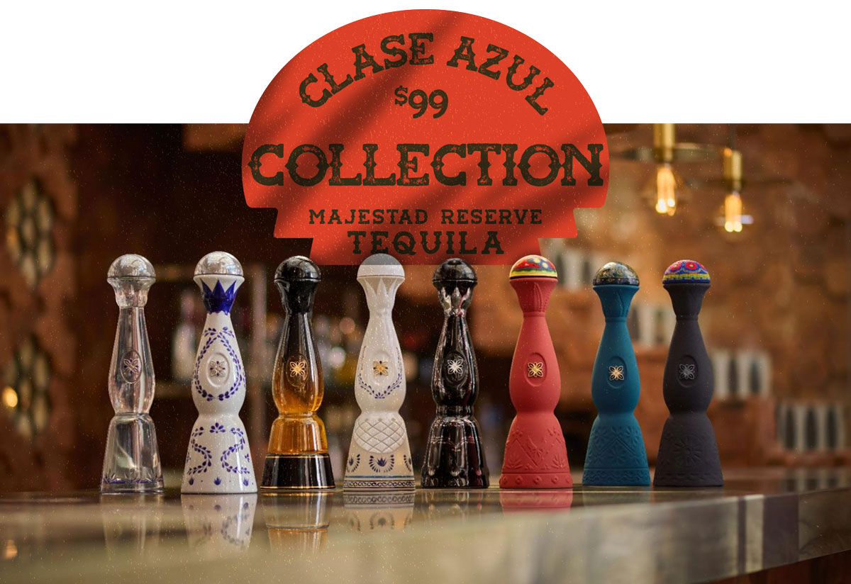 Clase Azul Collection of Tequila, flights for Cinco de Mayo